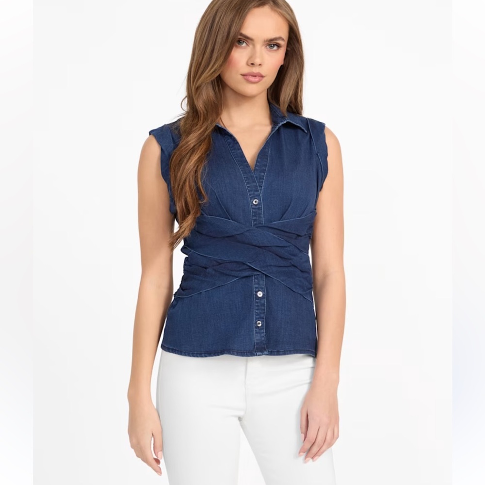 WHBM Belted peplum top